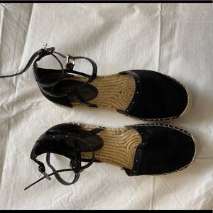 Rebecca Minkoff black strappy espadrilles 7.5